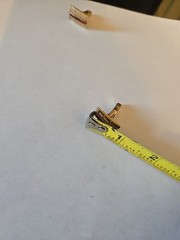Vintage Rectangle Twist Cuff Links Gold Toned With Red Stone Center Bullet Back