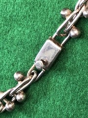 Vintage Signed .925 Sterling Silver Ball Rolo Chain Link Necklace 17 Inches