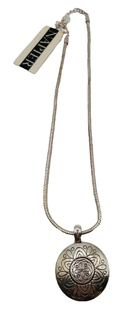 Napier Silver Tone Pendant Necklace NickeL Free NWT