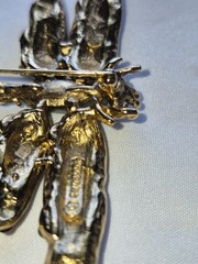 Vintage SWOBODA Multi Gemstone Dragonfly Brooch Pin Ruby Jade Garnet Peridot