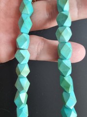 Vintage USSR Turquoise Graduated Necklace Armkvartssamotsvety Soviet Armenia 46g