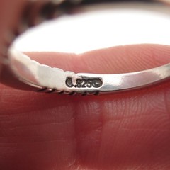 Carolyn Pollack 925 Sterling Silver Vintage Real MOP Inlay Stackable Ring Size 7