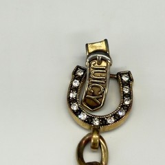 Vintage Juicy Couture Bracelet Gold Tone Link Rhinestone Heart Size 7 READ