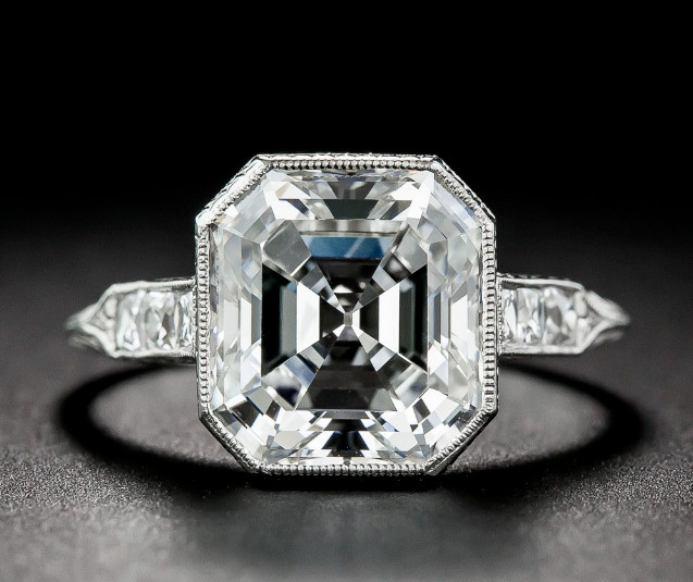 Vintage Style 3.50Ct Asscher Cut Lab-Created Diamond Engagement Ring 925 Silver