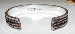 Daniel Mike Navajo Sterling Silver and Gold Filled Open Cuff Bracelet