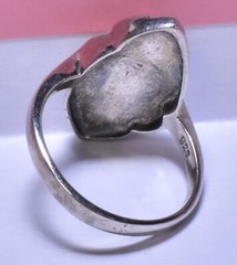 VTG 925 Sterling Silver Marcasite Marquise Knot Shape Ring Approximate Size 7 ¾
