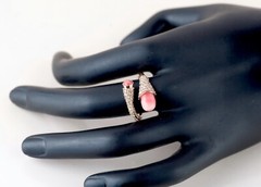 Rare 18KT Rose Gold 2.78ct Conch 0.80ct Diamond Ring ! 100% Genuine Conch Peal !