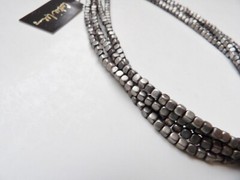 Cookie Lee NWT Silver Tone Beaded Necklace w/ Faceted Mirror Pendant 15″ to 19”