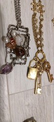 Large Unique Varied Metal And Costume Jelwery Lot Of 38 Peices