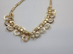 Vintage Sarah Coventry Necklace Celestial Fire Gold Tone Rhinestone 50s Signed