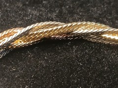 Stunning Verybeautiful 7.5” GOLD TONE BRAIDED BRACELET Herringbone
