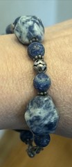 Vintage JTV sodalite Gemstone pewter beaded bracelet size average 7