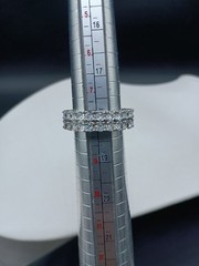 Vintage Eternity Band Ring Size 8 CZ Cubic Zirconia Multi Stone Silver Tone