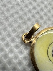 19k 800 PORTUGUESE ENAMEL GOLD MARY TEREZINHA SO JESUS RELIGIOUS MEDAL PENDANT