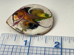 Vintage MEAB Ireland Enamel Copper Brooch Abstract Mid Century Modern Pin