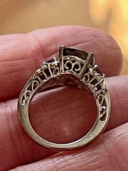 Lovely Chuck Clemency STS Sterling 925 Amethyst & Black Stone Ring Size 5.25