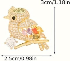 Sparkling Magpie Bird Brooch Pin-Rhinestone Crystal Jewelry Women Dress/Coat Lot