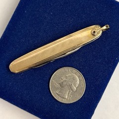 22g! Clean Gold filled fob Knife Vtg Gf 2.75-6” Ornate Scissor Charm Victorian