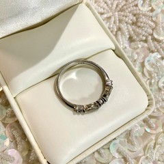 Vintage 925 Women’s Marquise Moissanite Band Half Eternity Stacking Ring 8.75