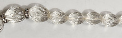 Vtg Graduated Glass Swirl Beads Rhinestone Spacers Silvertone Art Deco Beauty