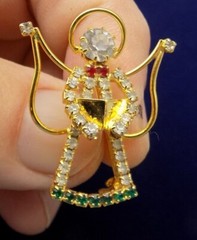 Angel Rhinestone Choir Pin Brooch Christmas Singer Beautiful Holiday