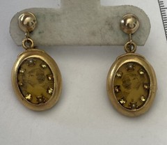 Vintage MAXIMAL ART Design Gold Tone Screw back Dangle Earrings 9700
