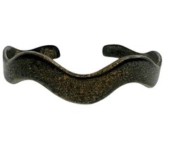 VTG Mexico 925 Sculptural Wave Cuff Bracelet Modernist Heavy Patina Extra Small