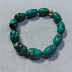Turquoise Bracelet Natural Turquoise Stretchable Handmade Gemstone Bracelet