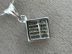 ESTATE .55CT PRINCESS DIAMOND 14KT WHITE GOLD SQUARE INVISIBLE FLOATING PENDANT