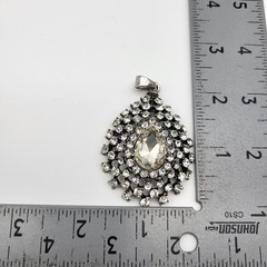 Beautiful vintage clear rhinestone teardrop pendant elegant bridal