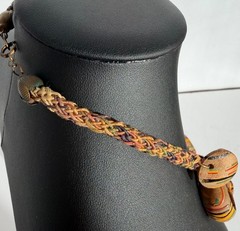 Miriam Haskell Style Vintage Painted Wood Dangles’ Necklace