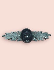 Onyx Marcasite Brooch