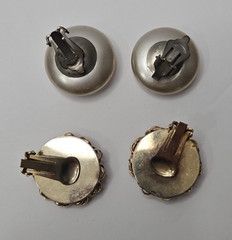 Vintage 1980’s Clip-on Earrings Stud Button Style Lot of 2