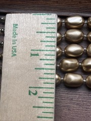 VINTAGE Carol Lee Chunky Faux Pearls Gold Necklace Bracelet Set Multi Strand