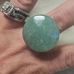 Vintage Genuine Jade Jadeite Massive Dome Cocktail Signet Ring Size 10 21g