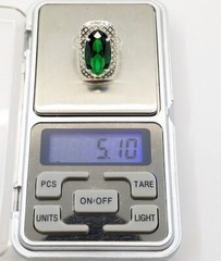 Vintage Luxury RING Silver 925 with Chic Big Bright Stone -size: 9US (19mm)| #53