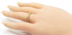 Antique Fancy Light Yellow Plat 18KY Cushion Diamond Wedding Band Size 6 EGL USA