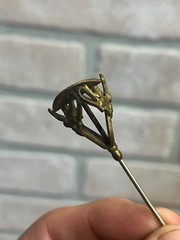Antique Victorian Hair Stick Pin Ornate Floral Art Nouveau Monogram