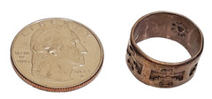 Bell Thunderbird Copper Ring -Stamped Bell Solid Copper – Size 6 – Wide Band