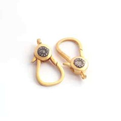 1 Pc Pave Diamond Lobster Claps, 28mmx15mm Lobster Claps, Both Side Pave Diamond