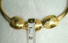 Vintage KJL Kenneth Jay Lane Gold Tone Statement Choker Necklace Chunky Unusual