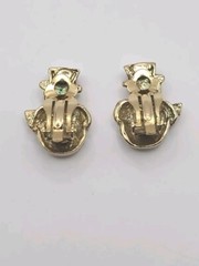 Vintage Patriotic Christmas Snowman Enamel ClipOn Earrings American Flag Holiday