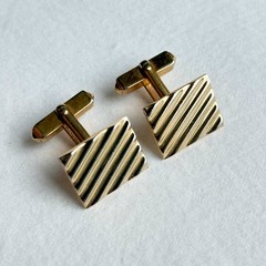 5 Pair SWANK Mid-century Vintage 1950s Cufflinks, Leather, Blue Glass, Love Knot