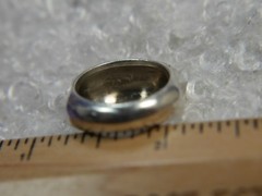 Vintage Swirl Bar Top 0.925 Sterling Silver Comfort sides Band Ring size 8