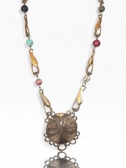 VINTAGE LARRY VRBA FOR CASTLECLIFF PRIMITIVE TRIBAL FACE PENDANT NECKLACE