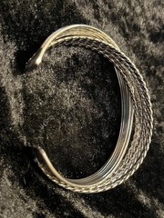 Lot of 4 Vintage Silver Tone Fashion Bracelets: 2 same and 2 different styles