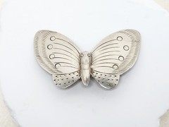 Vintage Nickel Silver Butterfly Brooch- 2 1/4″ W