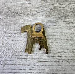 Vintage Unbranded Small Brass Fox Terrier Scarf Clip 1”X 1”