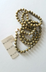 Vintage Marbled Enamel Metal Bead Necklace “Oops a Daisy”