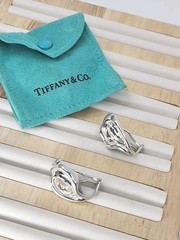 Vintage Elsa Peretti Tiffany & Co Sterling Silver Minimalist Hoop Earrings Rare